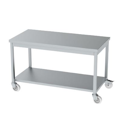 Mobile Work Table With Bottom Shelf